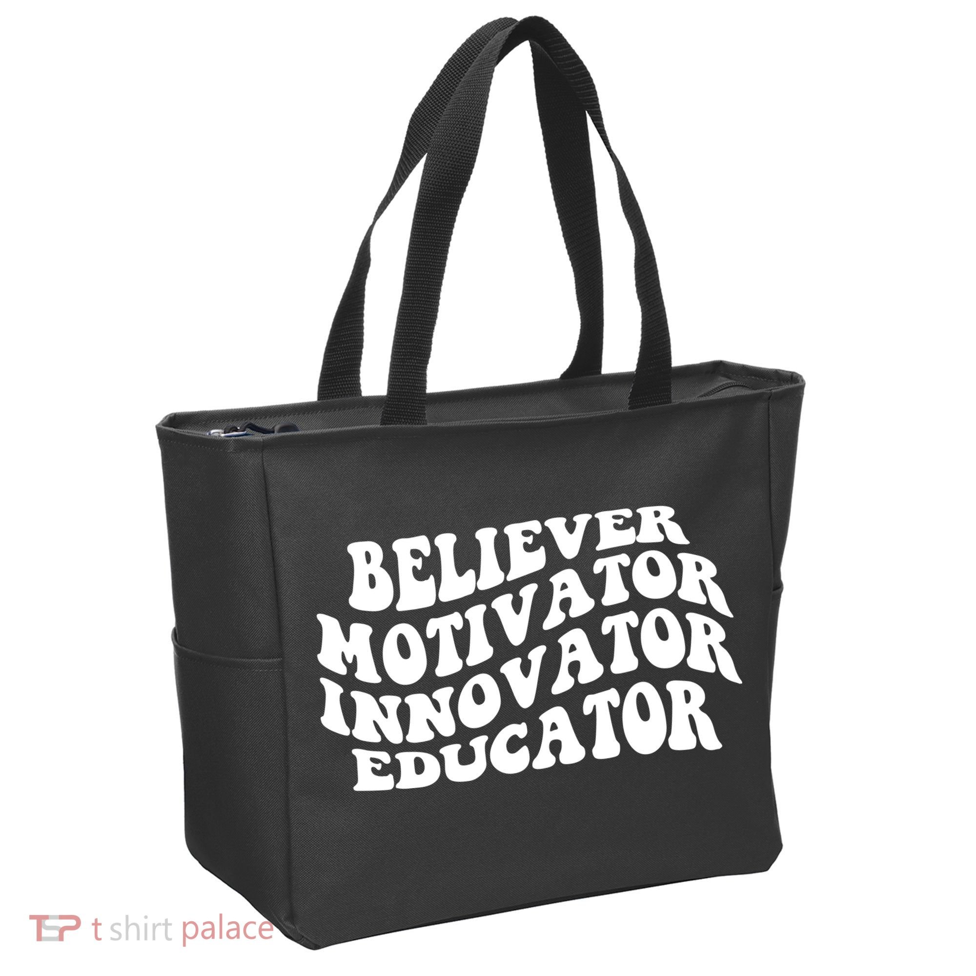 Believer Motivator Innovator Educator Retro Gift Tote Bag