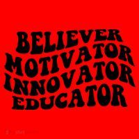 Believer Motivator Innovator Educator Retro Gift Santa Hat thumb 1