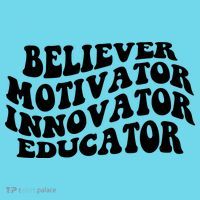 Believer Motivator Innovator Educator Retro Gift Button thumb 1