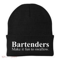 Bartenders Make It Fun To Swallow Funny Bartending Beanie thumb 0