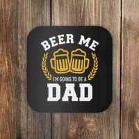 Beer Me I'm Going To Be A Dad Baby Announcement Coaster thumb 0