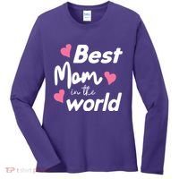 Best Mom In The World Mothers Day Heart Women's Long Sleeve Shirt thumb 0