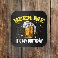 Beer Me It's My Birthday Bday Beer Lover Party Coaster thumb 0