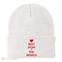 Best Mom In The World Heart Gift Beanie thumb 0