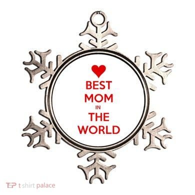 Best Mom In The World Heart Gift Ornament