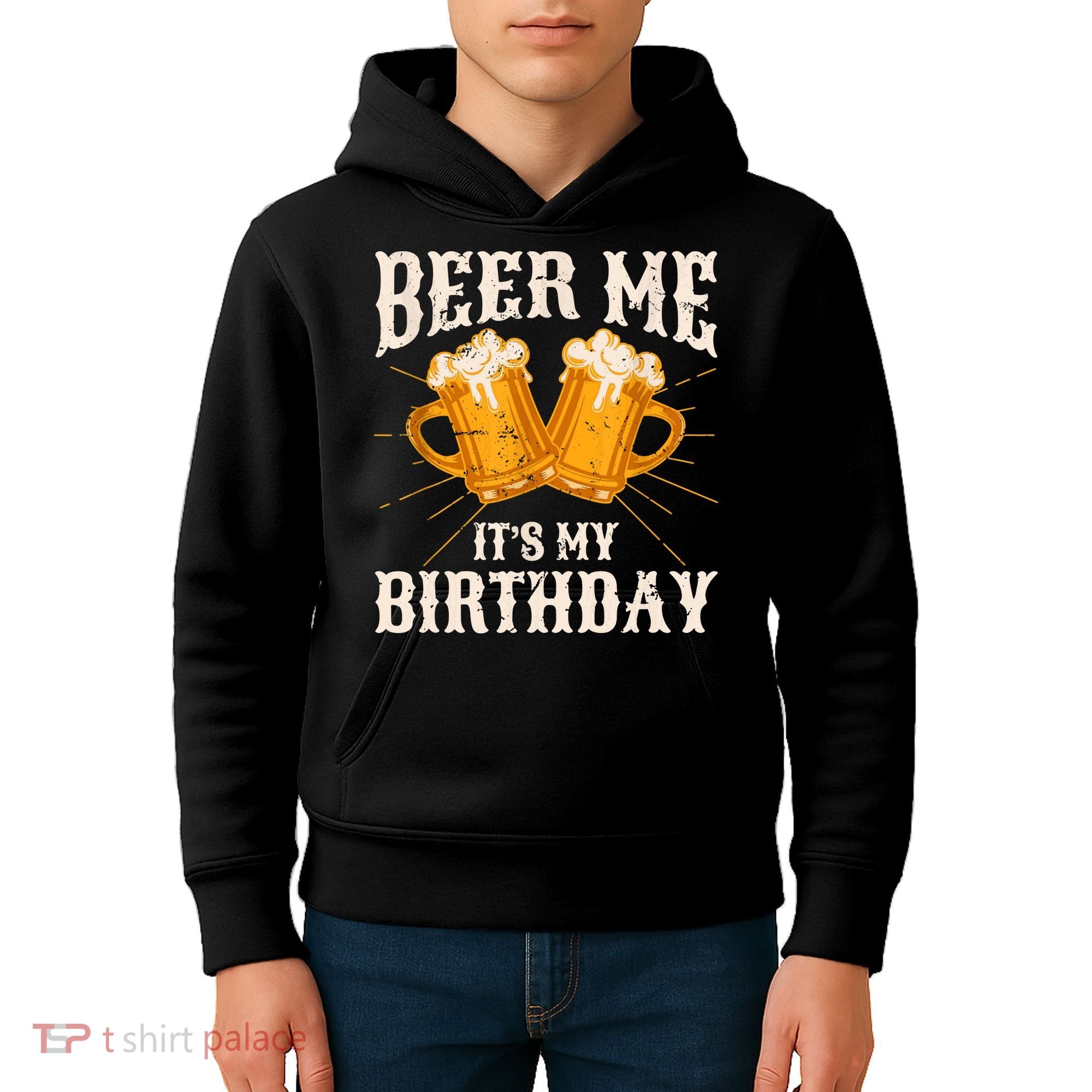 Beer Me It's My Birthday Bday Beer Lover Party Kids Hoodie