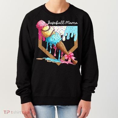 Baseball Mama Ice Cream Drip Baseball Mothers Day Coquette Women's Sweatshirt