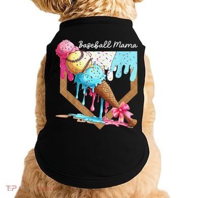 Baseball Mama Ice Cream Drip Baseball Mothers Day Coquette Doggie Tank