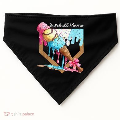 Baseball Mama Ice Cream Drip Baseball Mothers Day Coquette USA-Made Doggie Bandana