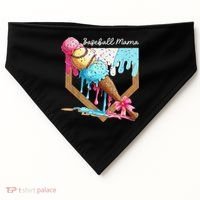 Baseball Mama Ice Cream Drip Baseball Mothers Day Coquette USA-Made Doggie Bandana thumb 0