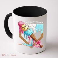 Baseball Mama Ice Cream Drip Baseball Mothers Day Coquette Coffee Mug thumb 0