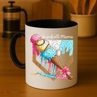 Baseball Mama Ice Cream Drip Baseball Mothers Day Coquette Coffee Mug thumb 4