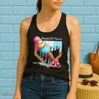 Baseball Mama Ice Cream Drip Baseball Mothers Day Coquette Women's Tank Top thumb 2