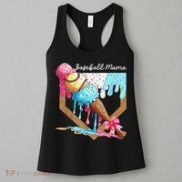 Baseball Mama Ice Cream Drip Baseball Mothers Day Coquette Women's Tank Top thumb 3