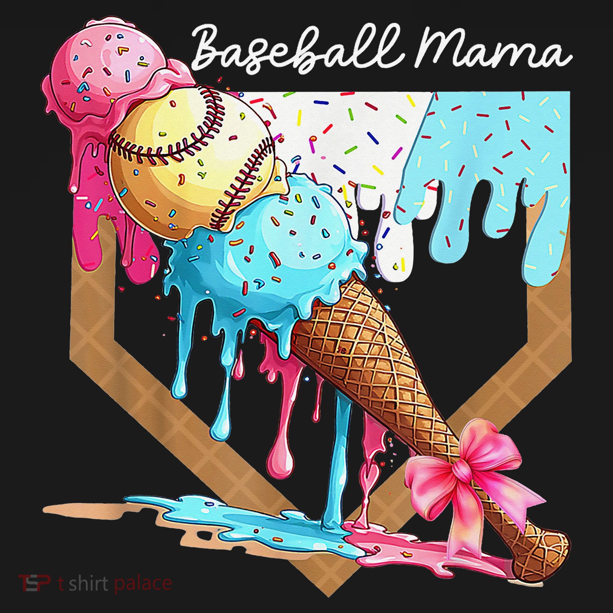 Baseball Mama Ice Cream Drip Baseball Mothers Day Coquette Women's Tank Top