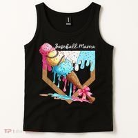 Baseball Mama Ice Cream Drip Baseball Mothers Day Coquette Tank Top thumb 2