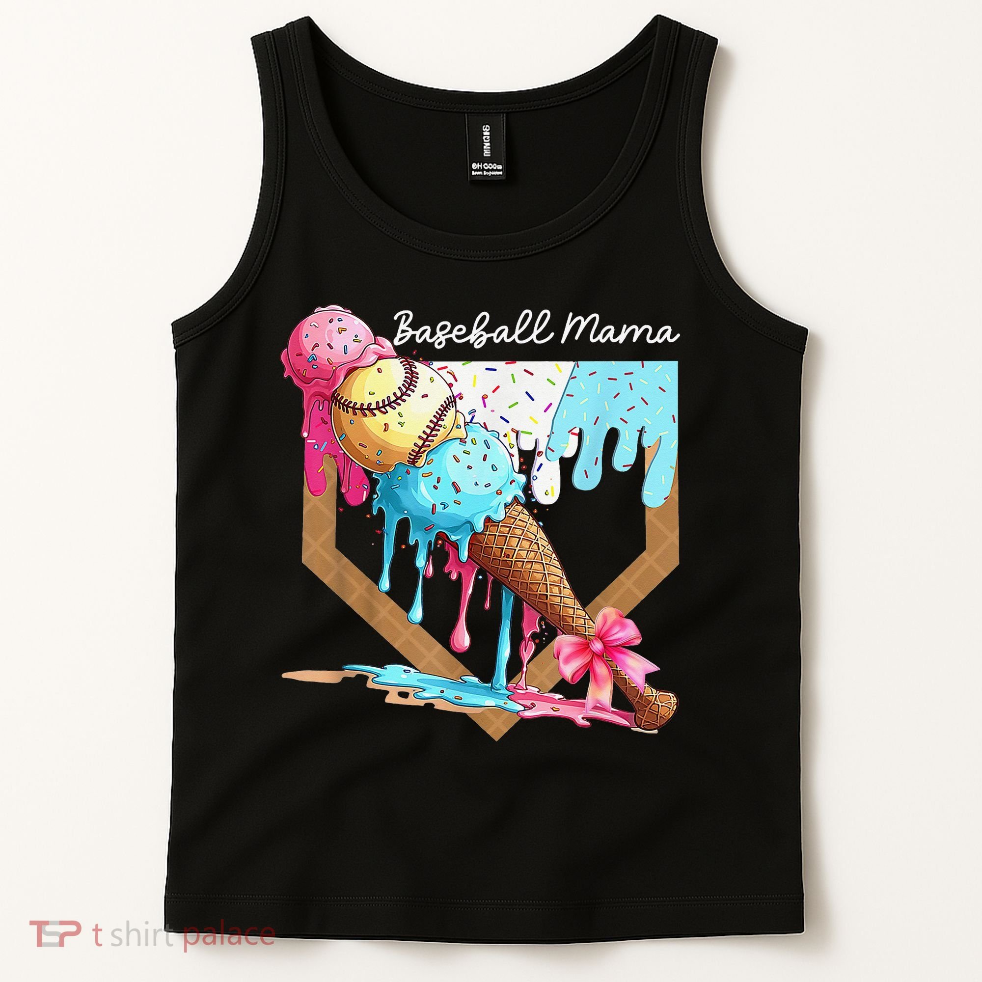 Baseball Mama Ice Cream Drip Baseball Mothers Day Coquette Tank Top