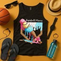 Baseball Mama Ice Cream Drip Baseball Mothers Day Coquette Tank Top thumb 4