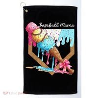 Baseball Mama Ice Cream Drip Baseball Mothers Day Coquette Golf Towel thumb 0