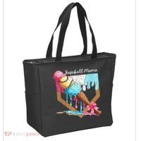 Baseball Mama Ice Cream Drip Baseball Mothers Day Coquette Tote Bag thumb 2