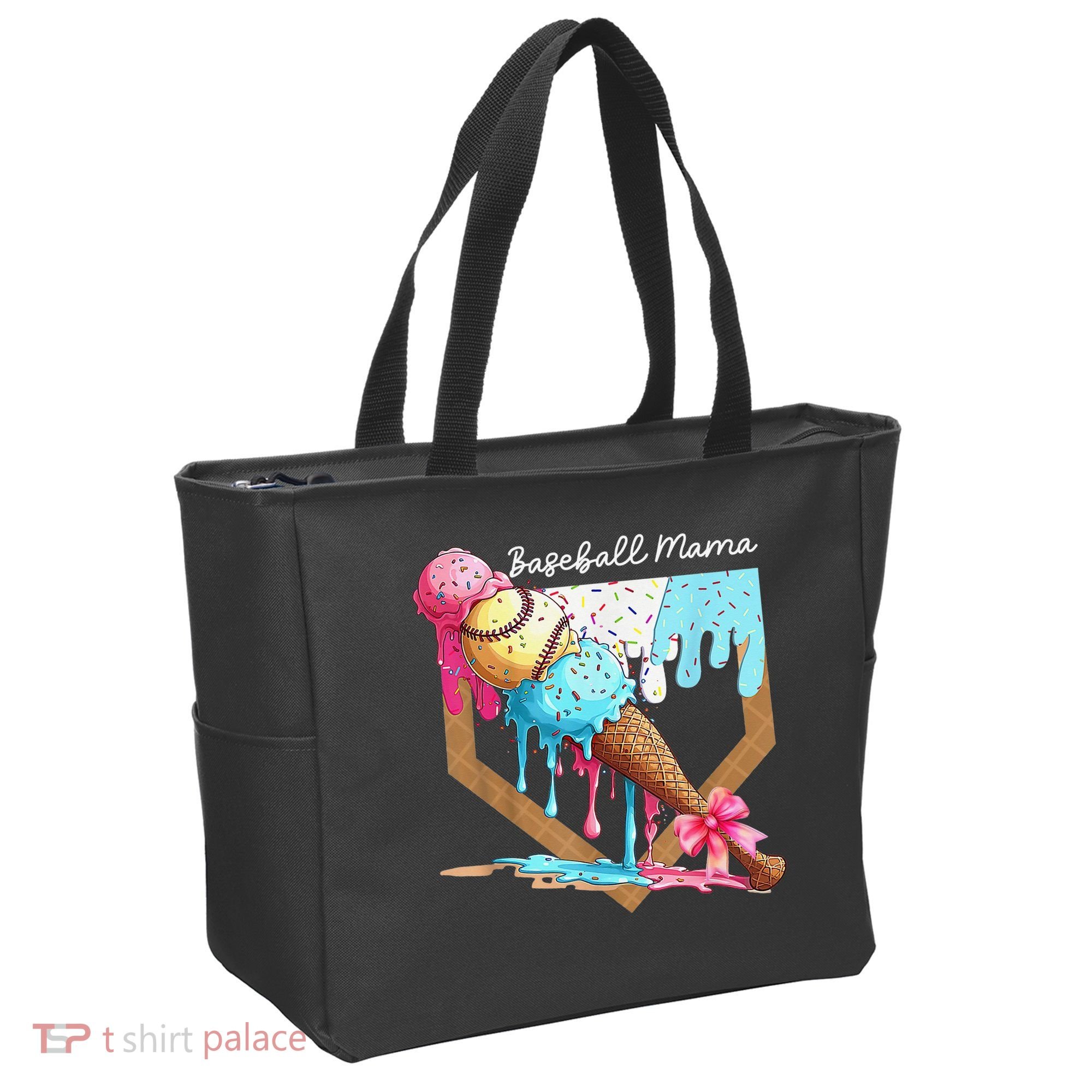 Baseball Mama Ice Cream Drip Baseball Mothers Day Coquette Tote Bag