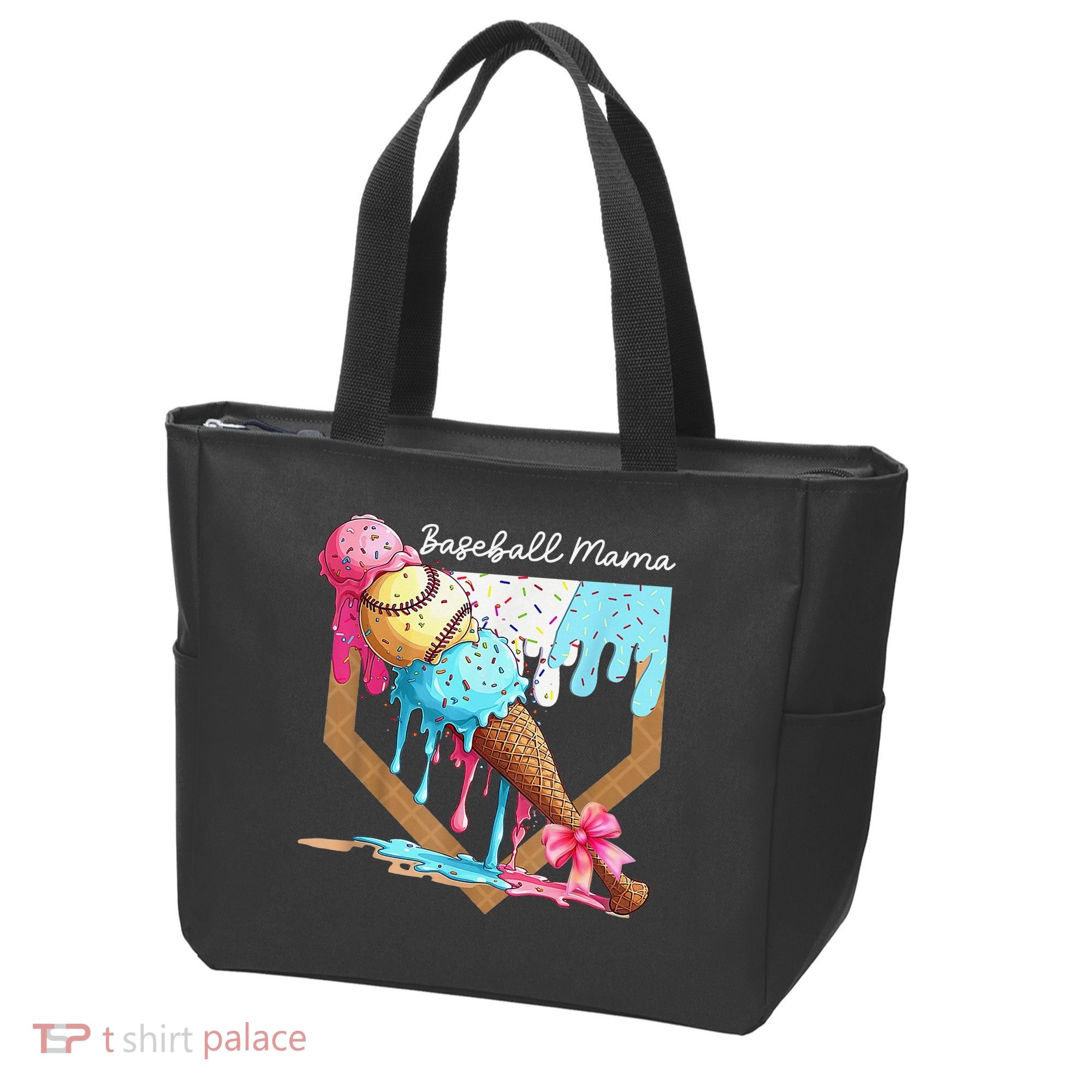 Baseball Mama Ice Cream Drip Baseball Mothers Day Coquette Tote Bag
