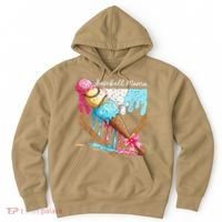 Baseball Mama Ice Cream Drip Baseball Mothers Day Coquette Hoodie thumb 0