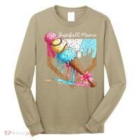 Baseball Mama Ice Cream Drip Baseball Mothers Day Coquette Long Sleeve Shirt thumb 0