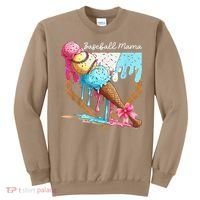 Baseball Mama Ice Cream Drip Baseball Mothers Day Coquette Sweatshirt thumb 0