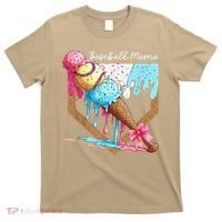 Baseball Mama Ice Cream Drip Baseball Mothers Day Coquette T-Shirt thumb 0