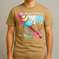 Baseball Mama Ice Cream Drip Baseball Mothers Day Coquette T-Shirt thumb 3