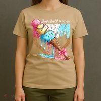 Baseball Mama Ice Cream Drip Baseball Mothers Day Coquette T-Shirt thumb 4