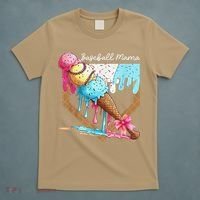 Baseball Mama Ice Cream Drip Baseball Mothers Day Coquette T-Shirt thumb 5