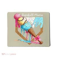 Baseball Mama Ice Cream Drip Baseball Mothers Day Coquette Mousepad thumb 0