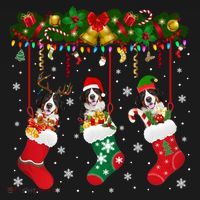 Bernese Mountain In Sock Xmas Reindeer Santa Elf Dog Gift Backpack thumb 2