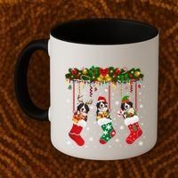 Bernese Mountain In Sock Xmas Reindeer Santa Elf Dog Gift Coffee Mug thumb 2