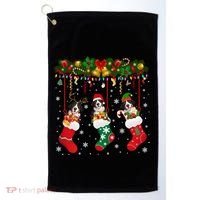Bernese Mountain In Sock Xmas Reindeer Santa Elf Dog Gift Golf Towel thumb 0