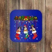 Bernese Mountain In Sock Xmas Reindeer Santa Elf Dog Gift Coaster thumb 0