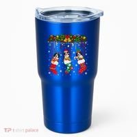 Bernese Mountain In Sock Xmas Reindeer Santa Elf Dog Gift Tumbler thumb 0