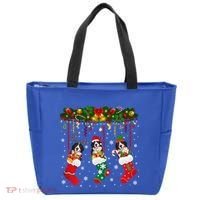 Bernese Mountain In Sock Xmas Reindeer Santa Elf Dog Gift Tote Bag thumb 0