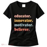 Believer Motivator Innovator Educator School Teachers Women's T-Shirt thumb 0