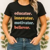 Believer Motivator Innovator Educator School Teachers Women's T-Shirt thumb 2