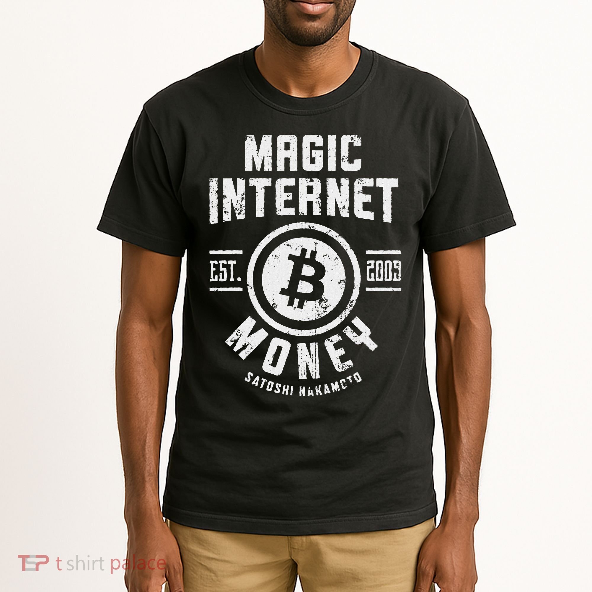 Bitcoin Magic Internet Money Btc Crypto Currency Blockchain Tall T-Shirt