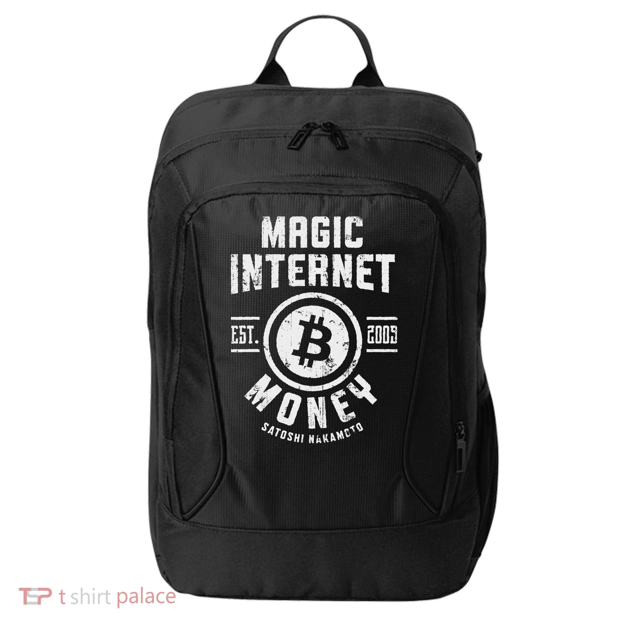 Bitcoin Magic Internet Money Btc Crypto Currency Blockchain City Backpack