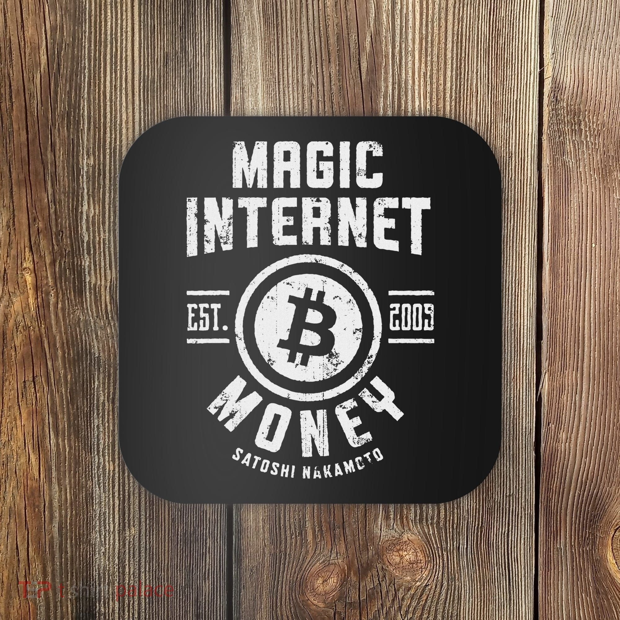 Bitcoin Magic Internet Money Btc Crypto Currency Blockchain Coaster