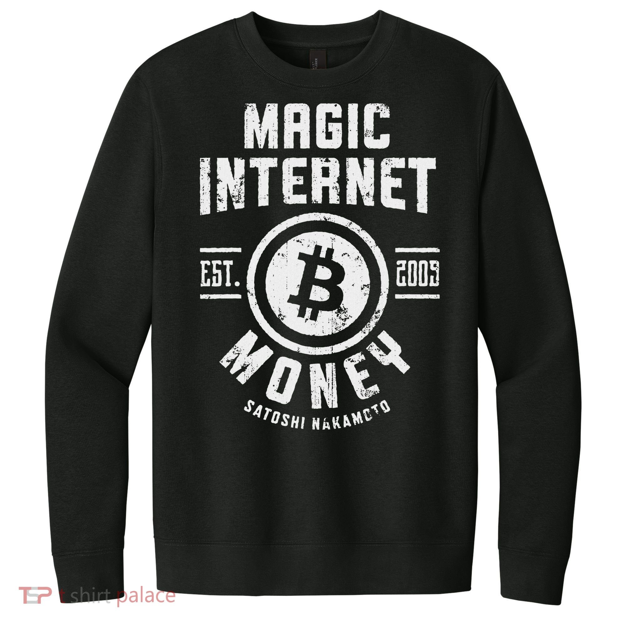 Bitcoin Magic Internet Money Btc Crypto Currency Blockchain V.I.T. Fleece Crew Sweatshirt