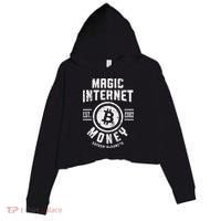 Bitcoin Magic Internet Money Btc Crypto Currency Blockchain Crop Fleece Hoodie thumb 0
