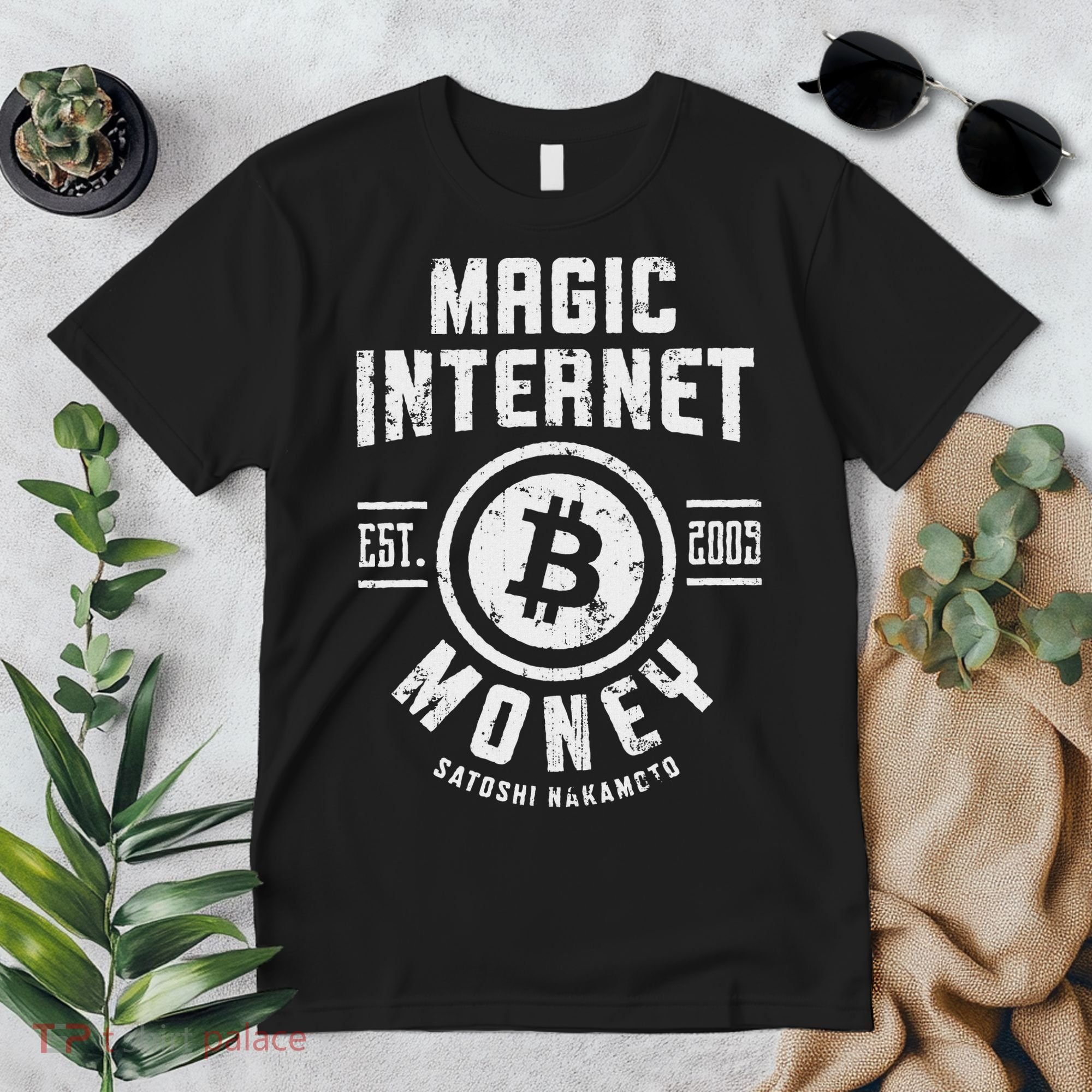 Bitcoin Magic Internet Money Btc Crypto Currency Blockchain Premium T-Shirt