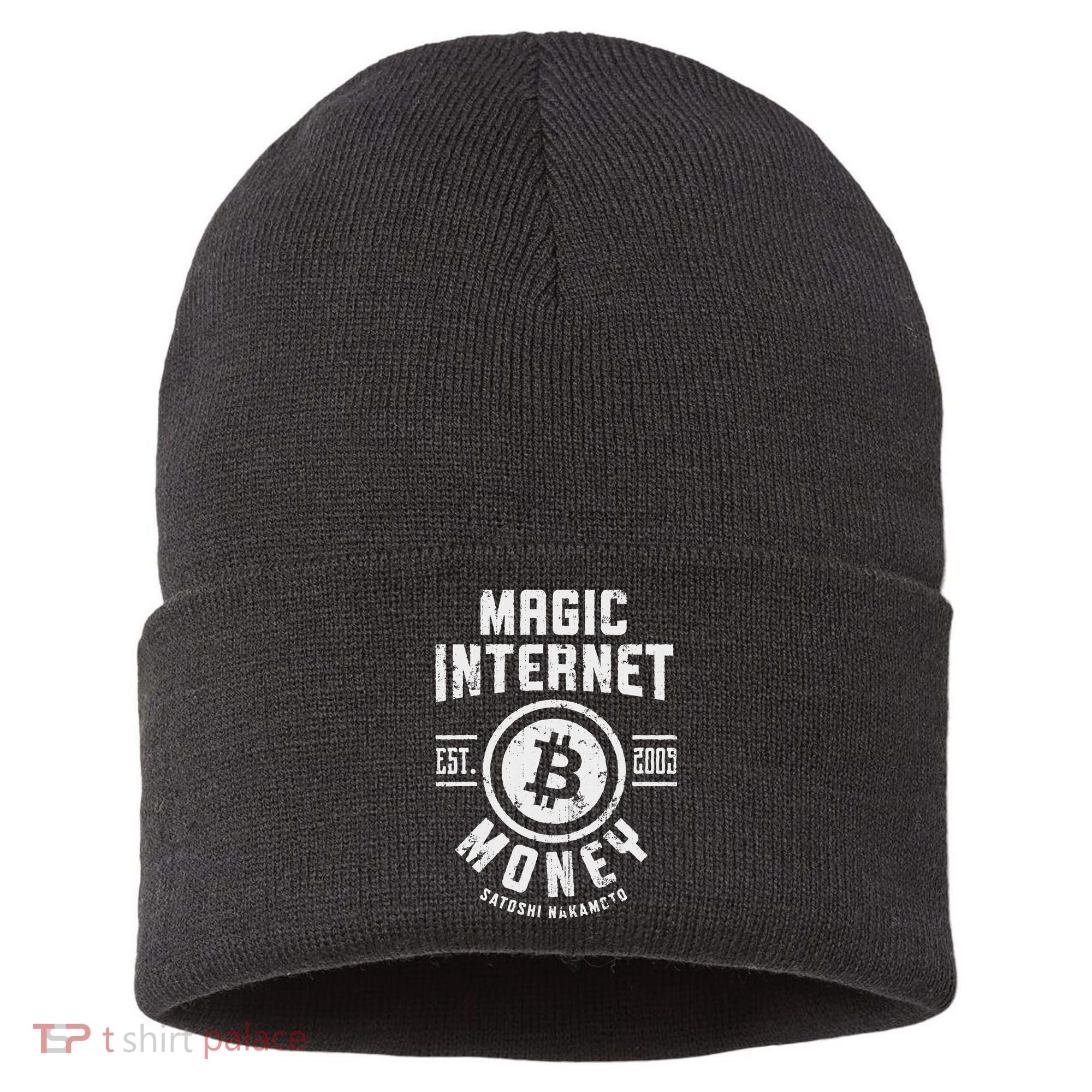 Bitcoin Magic Internet Money Btc Crypto Currency Blockchain Sustainable Knit Beanie