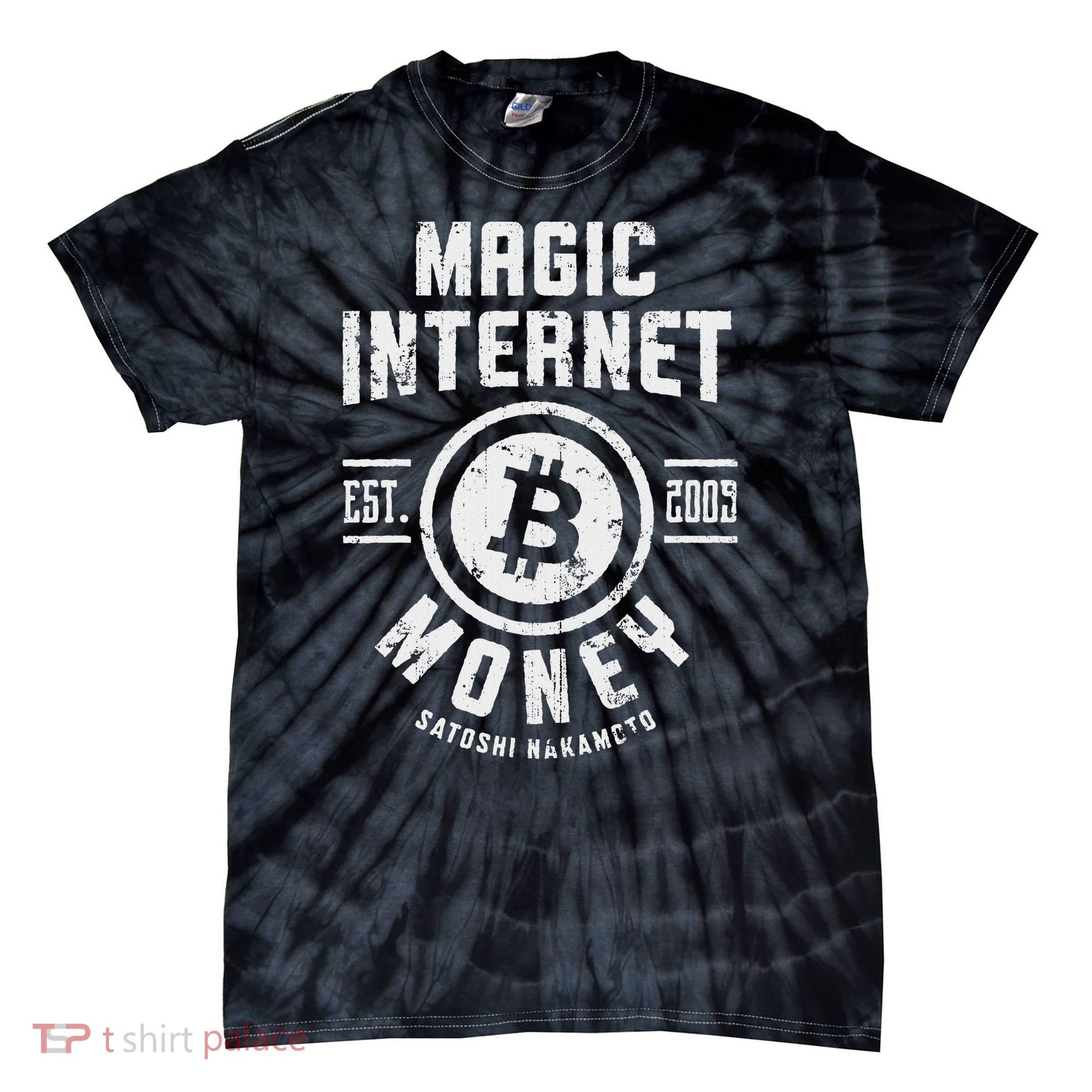 Bitcoin Magic Internet Money Btc Crypto Currency Blockchain Tie-Dye T-Shirt